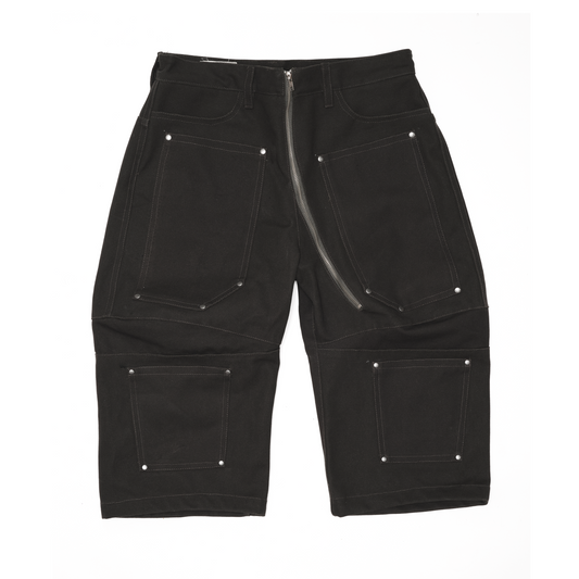 DOUBLE KNEE CAPRI  - MILITARY GREEN - MEN'S